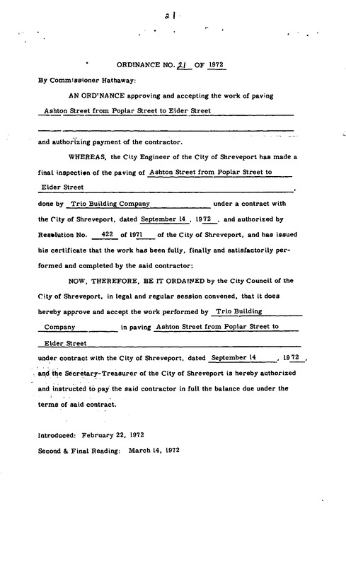 Ordinance 21 -1972