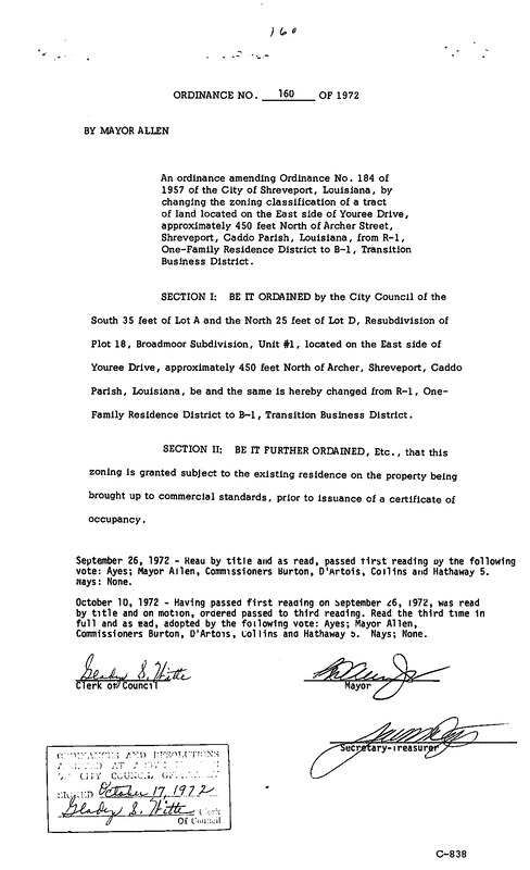 Ordinance 160 - 1972
