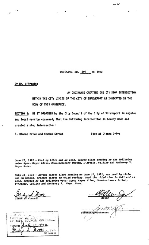 Ordinance 102 - 1972