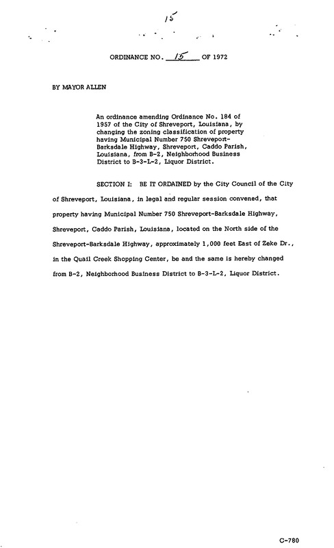 Ordinance 15 - 1972