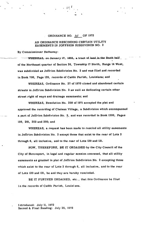 Ordinance 111 - 1972