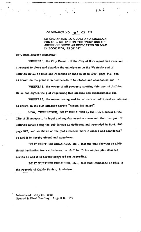 Ordinance 126 - 1972