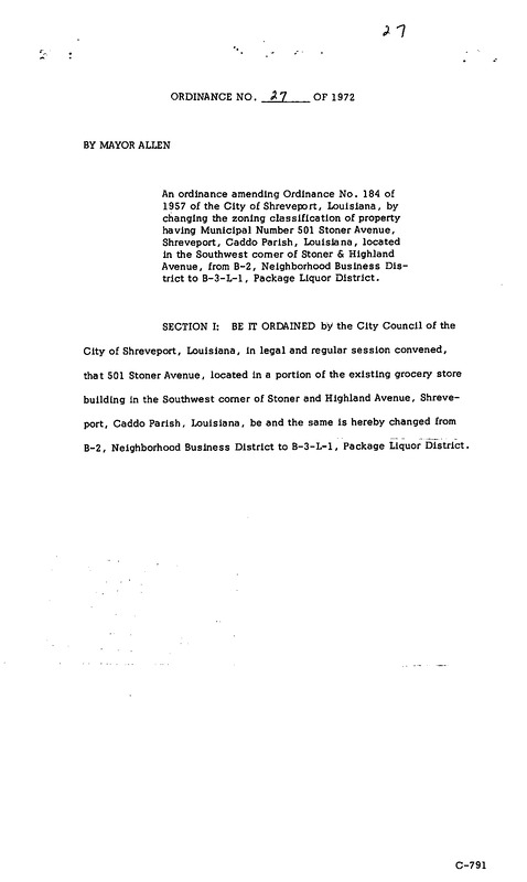 Ordinance 27 - 1972