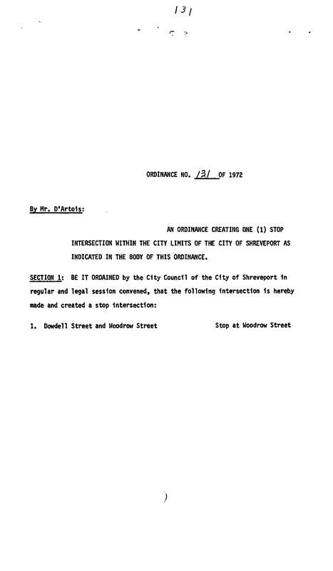Ordinance 131 - 1972