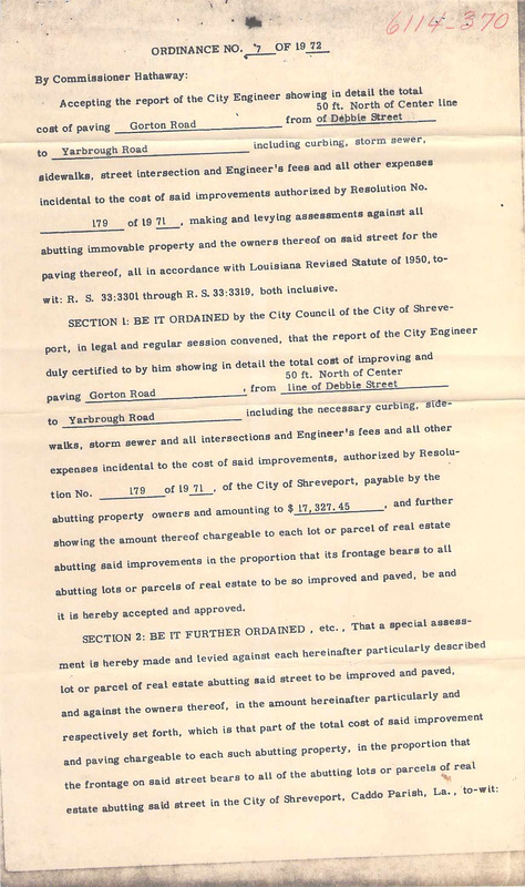 Ordinance 07 - 1972