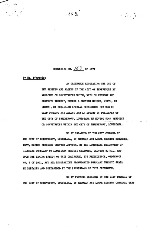 Ordinance 163 - 1972