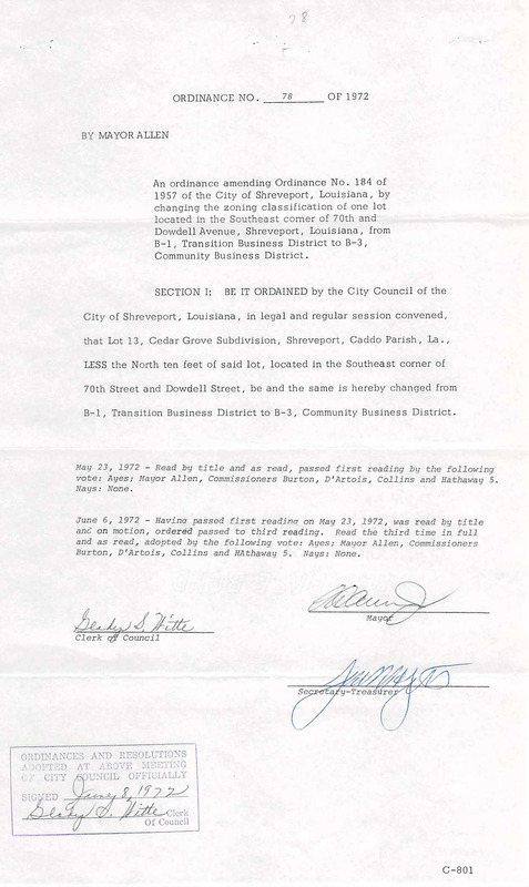 Ordinance 78 - 1972