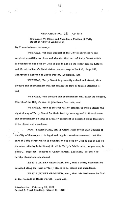 Ordinance 23 - 1972