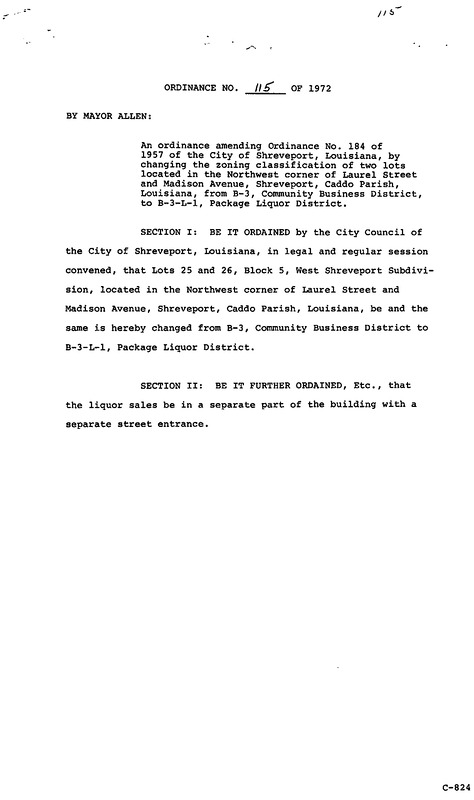 Ordinance 115 - 1972