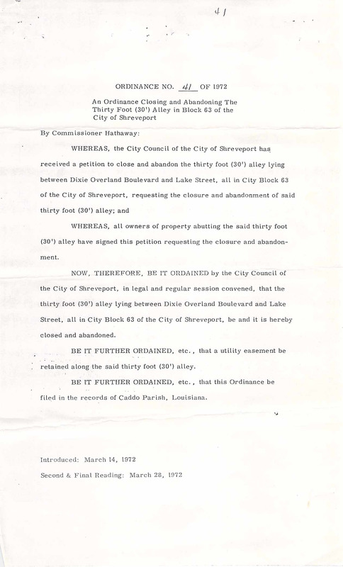 Ordinance 41 - 1972