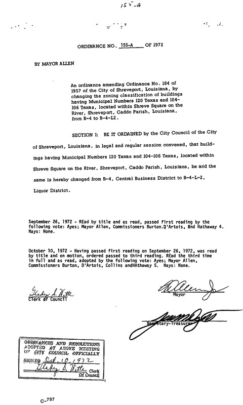 Ordinance 155A - 1972