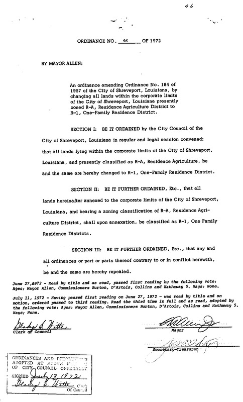 Ordinance 96 - 1972