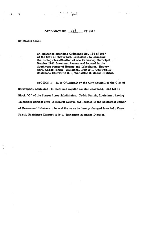 Ordinance 141 - 1972