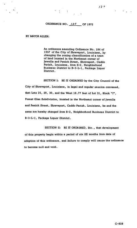 Ordinance 120 - 1972