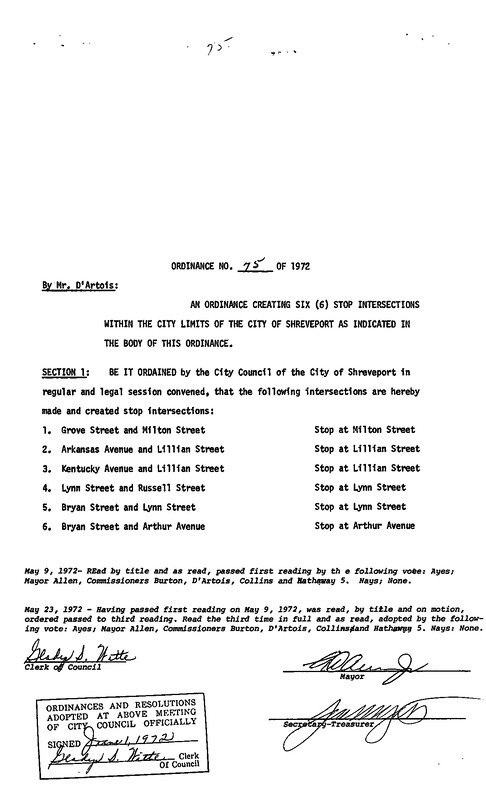 Ordinance 75 - 1972