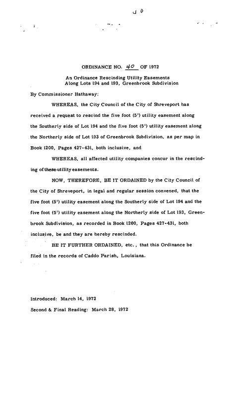 Ordinance 40 - 1972