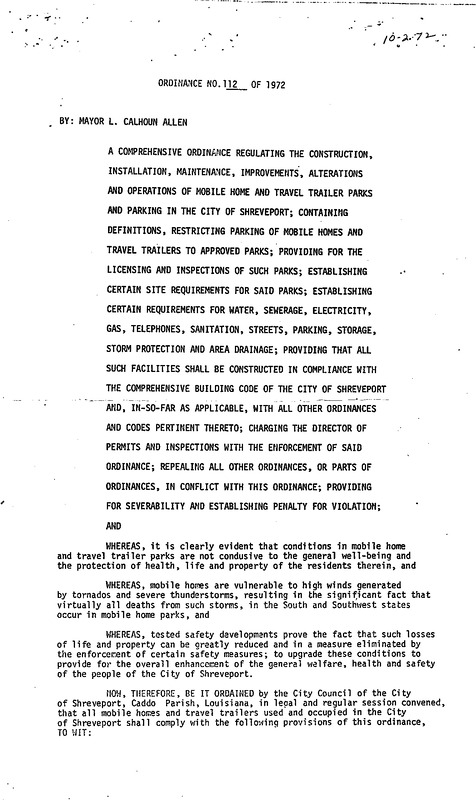 Ordinance 112 - 1972