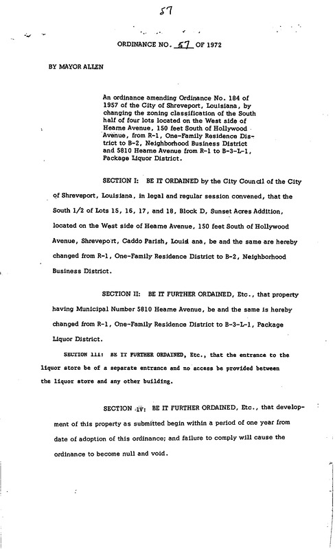 Ordinance 57 - 1972