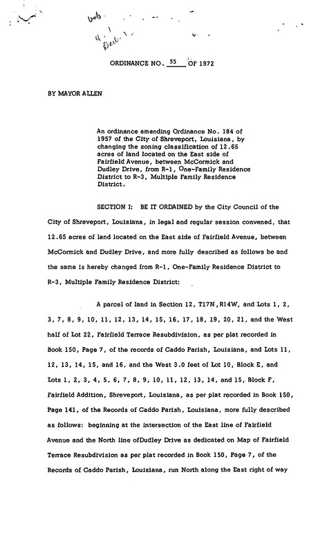 Ordinance 55 - 1972